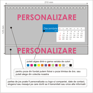 personalizare calendar birou