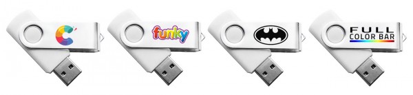 USB personalizat TWIST White (alb)