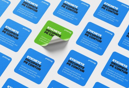 Etichete autocolante decupate pe contur