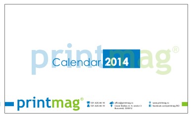Calendar 2014 de birou, modern blue